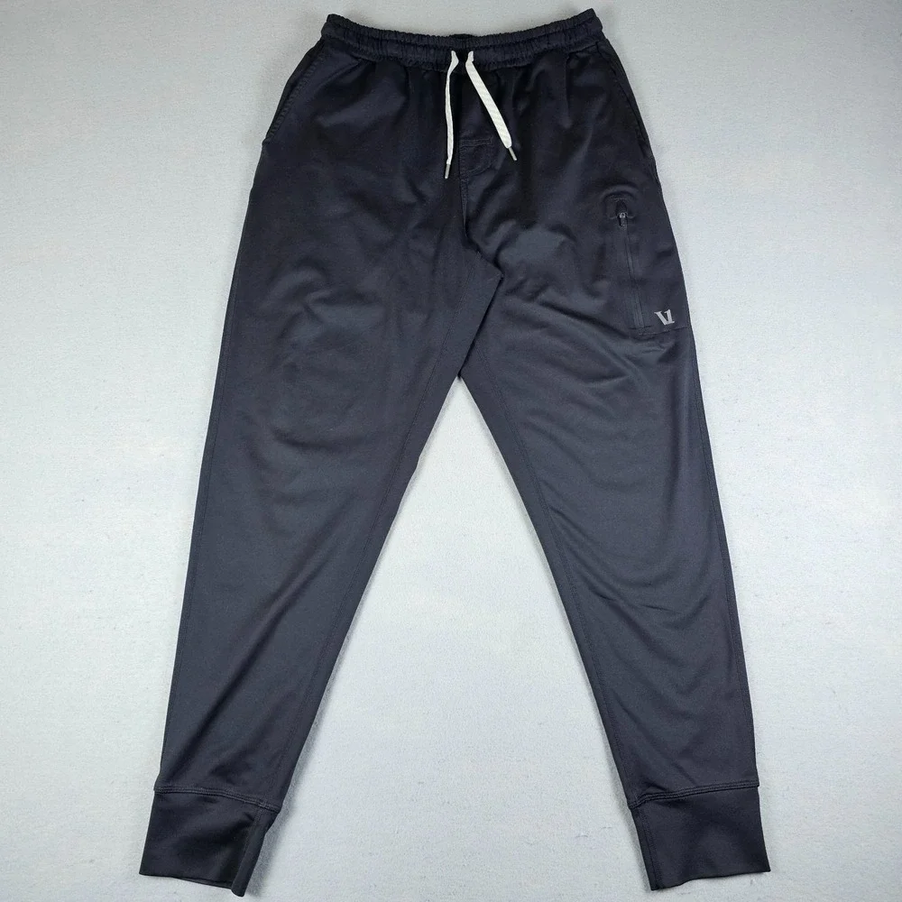 Vuori Sunday Performance Jogger Pants Mens Small Black Drawstring Pockets V416